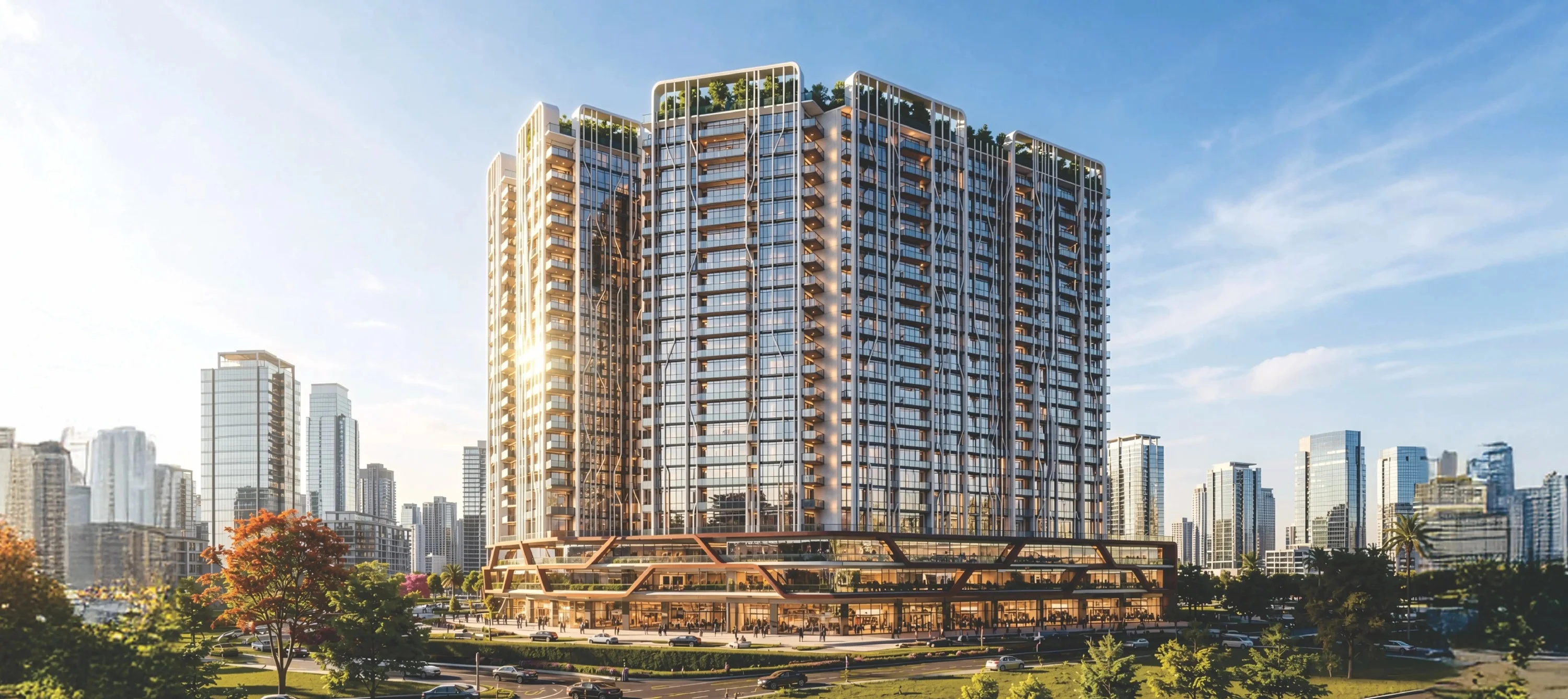 The Marq by Atlantis tower exterior render, Airport Road, Aerocity Mohali