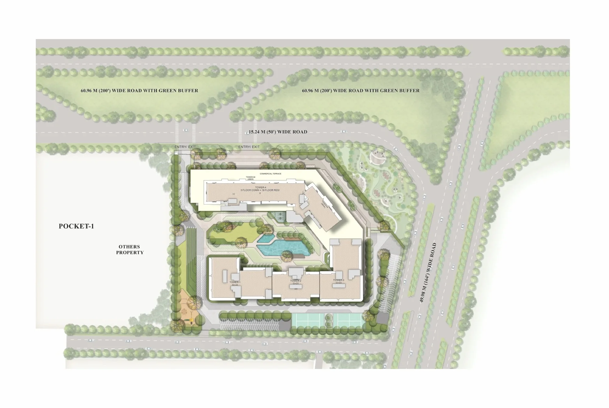 The Marq by Atlantis master site plan, Pocket-1, Aerocity Mohali